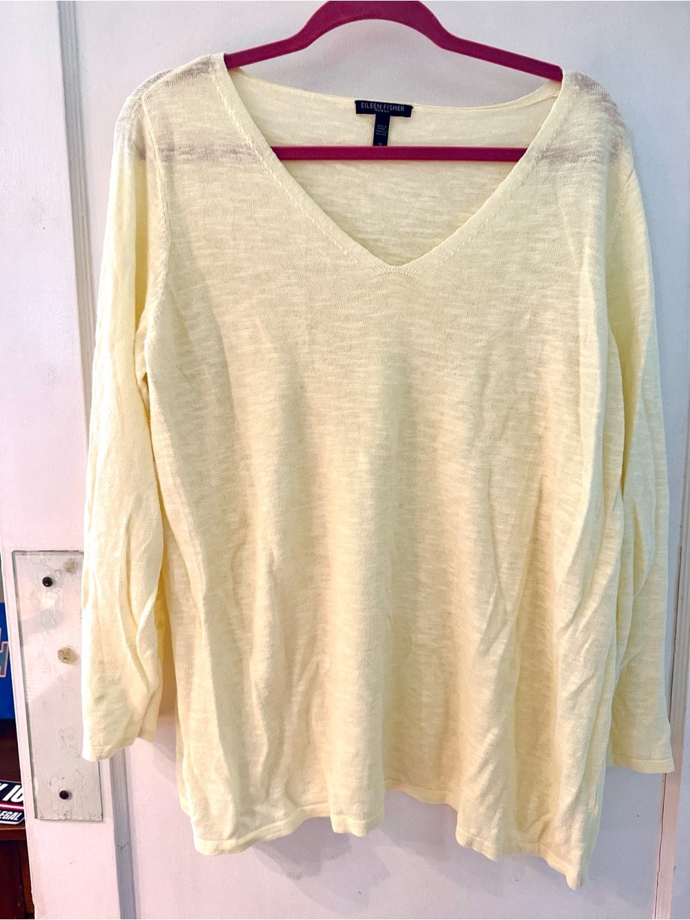 Eileen Fisher Yellow Linen sweater